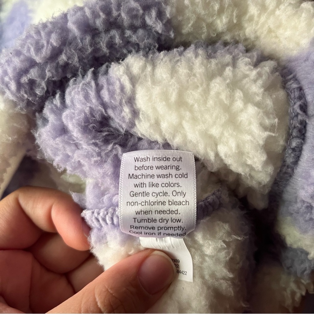 🎉HP🎉 SO Cozy Purple Checkered Fleece Pullover - Picture 7 of 13
